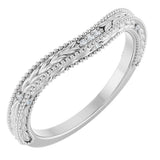 14K White Gold .03 CTW Natural Diamond Contour Band
