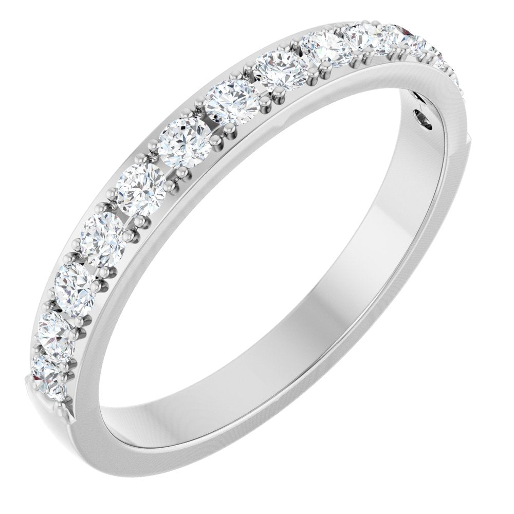 14K White 3/8 CTW Natural Diamond Anniversary Band