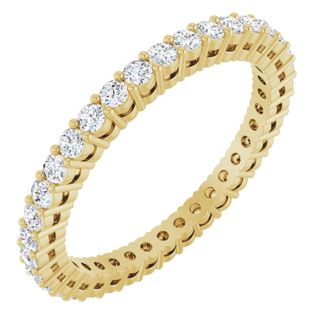 14K Yellow Gold 3/4 CTW Natural Diamond Eternity Band Size 7