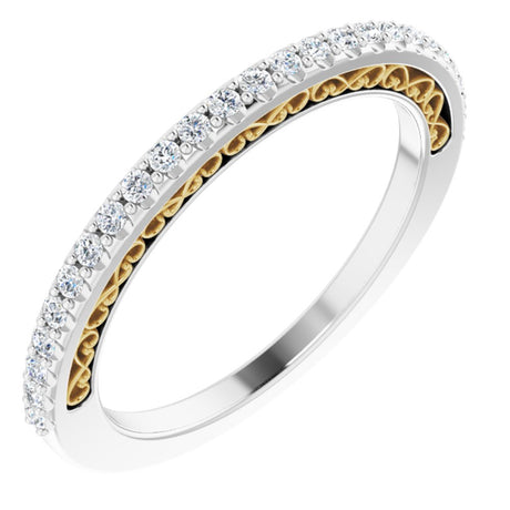 14K White/Yellow 1/5 CTW Natural Diamond Anniversary Band