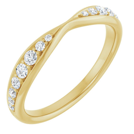 14K Yellow Gold 1/5 CTW Lab-Grown Diamond Pinched Contour Band