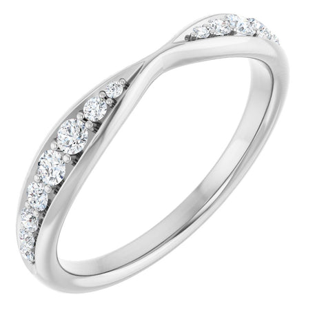 14K White Gold 1/5 CTW Lab-Grown Diamond Pinched Contour Band