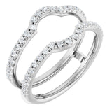 14K White 3/8 CTW Natural Diamond Ring Guard