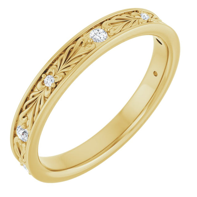 14K Yellow .07 CTW Natural Diamond Anniversary Band