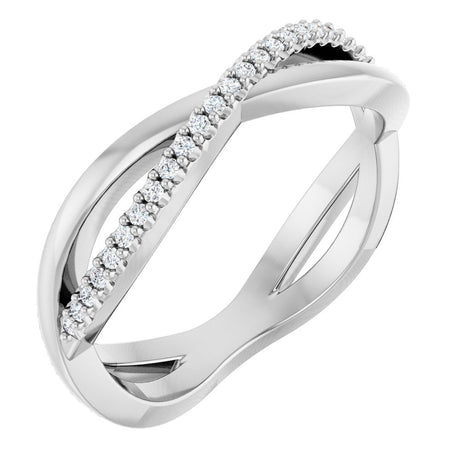 14K White 1/10 CTW Natural Diamond Anniversary Band