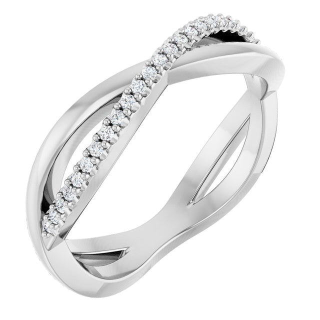 14K White 1/10 CTW Natural Diamond Anniversary Band