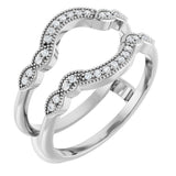 14K White Gold 1/6 CTW Natural Diamond Ring Guard