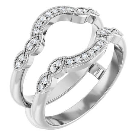 14K White 1/8 CTW Lab Grown Diamond Ring Guard