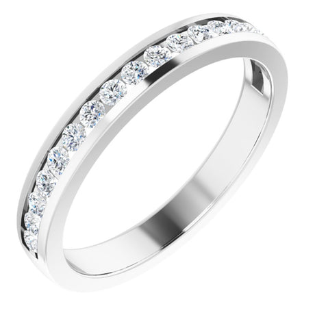 14K White 3/8 CTW Natural Diamond Channel Set Anniversary Band