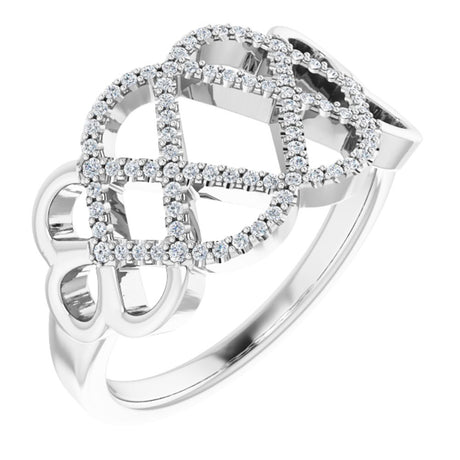14K White Gold 1/5 CTW Diamond Woven Ring