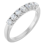 14K White 3/8 CTW Natural Diamond Anniversary Band