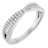 14K White Gold 1/3 CTW Natural Diamond Contour Band