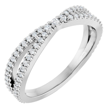 14K White Gold 1/3 CTW Natural Diamond Contour Band