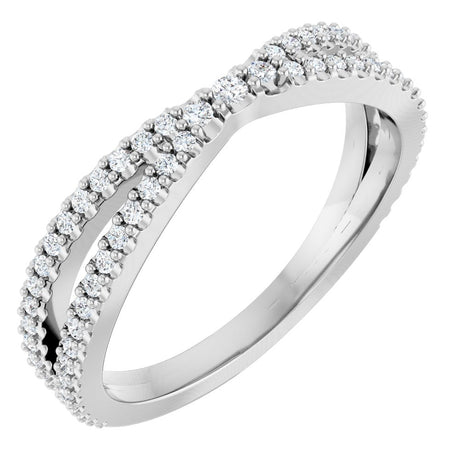 14K White 1/3 CTW Natural Diamond Contour Band