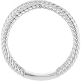 14K White Rope Criss-Cross Ring