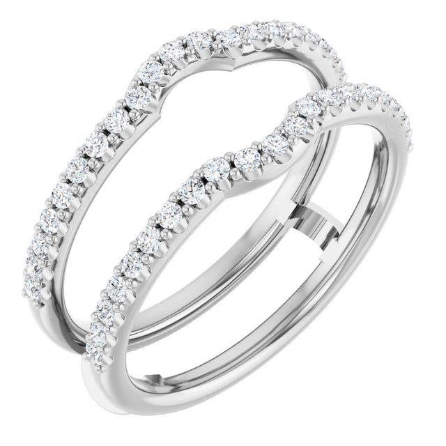 14K White Gold 1/3 CTW Natural Diamond Ring Guard