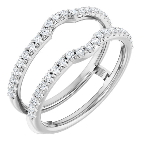 14K White Gold 1/3 CTW Natural Diamond Ring Guard