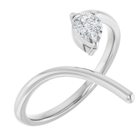 14K White Gold 1/3 CTW Natural Diamond Negative Space Ring