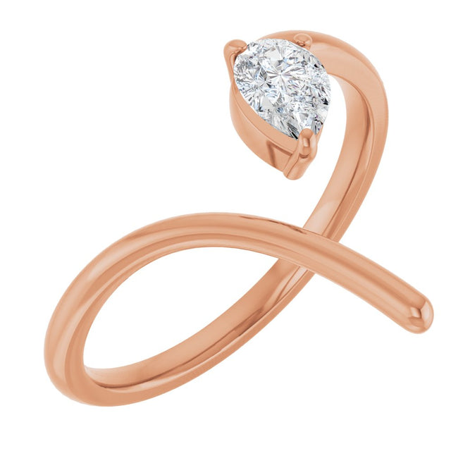 14K Rose Gold 1/3 CT Lab-Grown Diamond Negative Space Ring