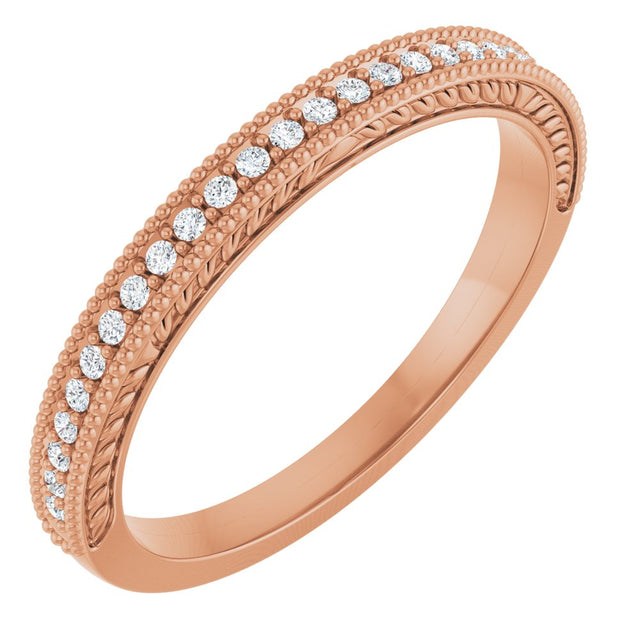 14K Rose 1/10 CTW Natural Diamond Anniversary Band