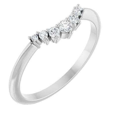 14K White 1/8 CTW Natural Diamond Contour Band