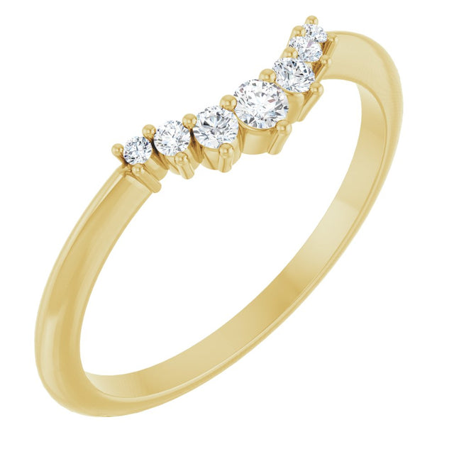 14K Yellow Gold 1/8 CTW Natural Diamond Contour Band