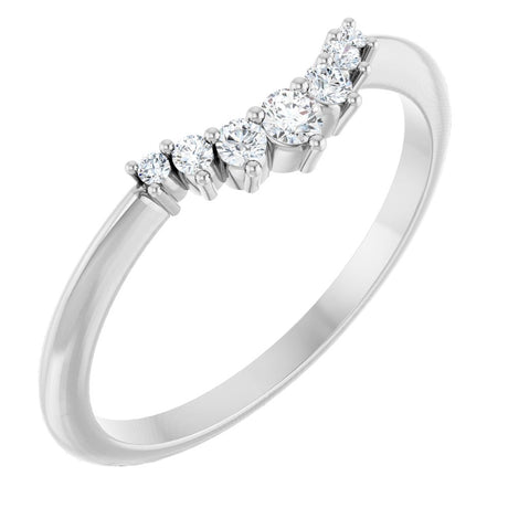 14K White Gold 1/8 CTW Natural Diamond Contour Band