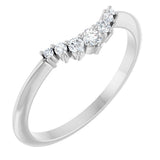 14K White Gold 1/8 CTW Natural Diamond Contour Band