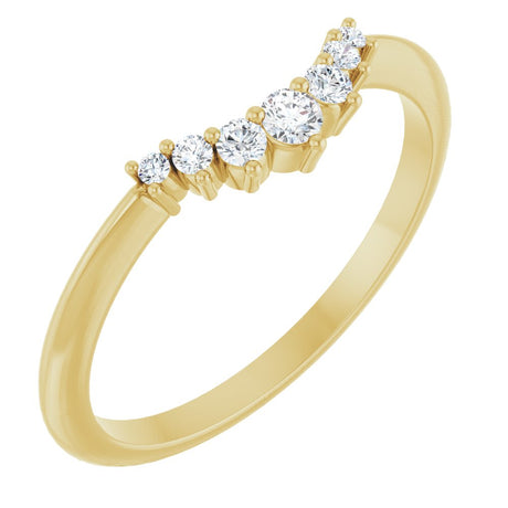 14K Yellow 1/8 CTW Natural Diamond Contour Band