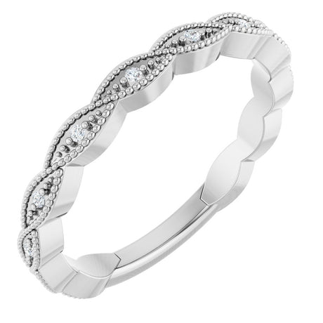 14K White .05 CTW Natural Diamond Anniversary Band