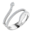 14K White 1/3 CTW Natural Diamond Snake Ring