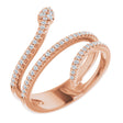 14K Rose 1/3 CTW Natural Diamond Snake Ring