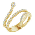 14K Yellow Gold 1/3 CTW Natural Diamond Snake Ring