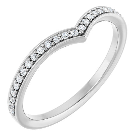 14K White Gold 1/8 CTW Natural Diamond Band