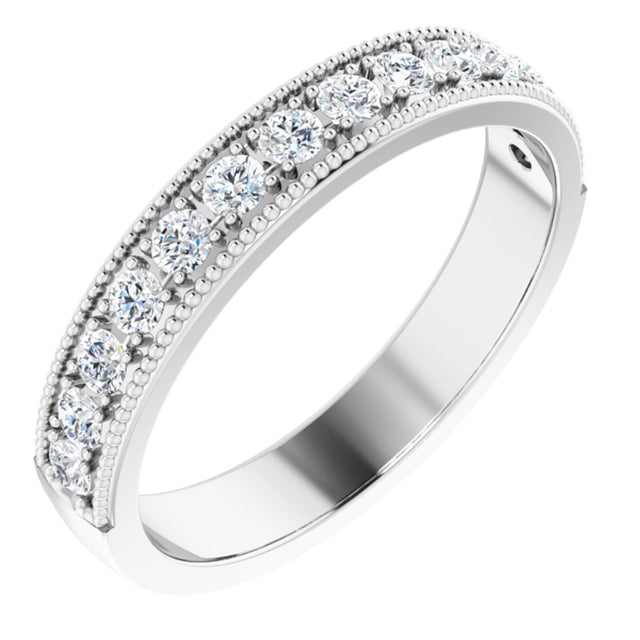 Platinum 3/8 CTW Natural Diamond Anniversary Band