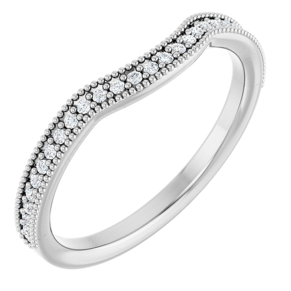 14K White 1/8 CTW Natural Diamond Contour Band