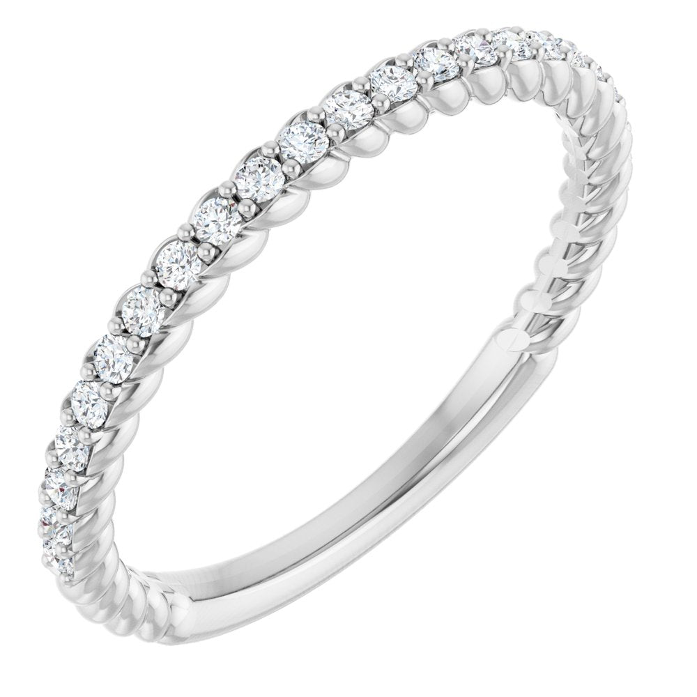 14K White 1/5 CTW Natural Diamond Rope Anniversary Band