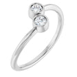 14K White Gold 1/5 CTW Natural Diamond Two-Stone Ring