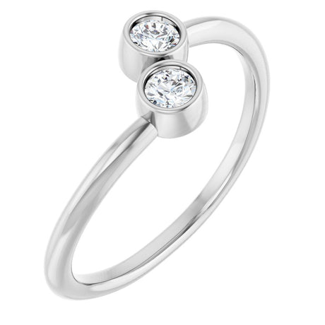 14K White Gold 1/5 CTW Natural Diamond Two-Stone Ring
