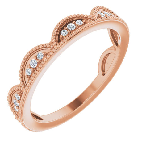 14K Rose Gold 1/8 CTW Natural Diamond Stackable Ring