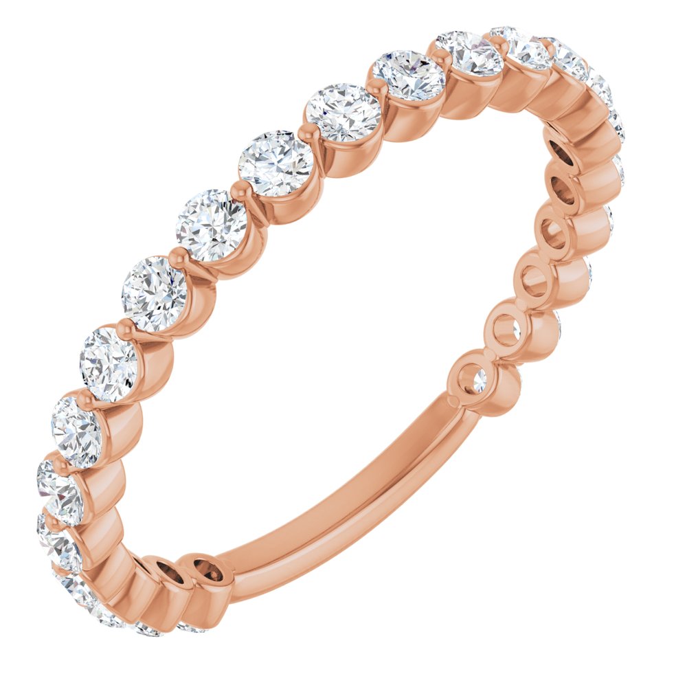 14K Rose 3/4 CTW Lab-Grown Diamond Anniversary Band