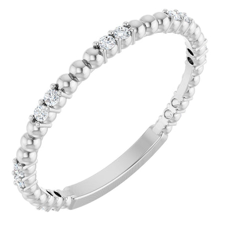 14K White 1/8 CTW Natural Diamond Anniversary Band