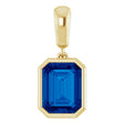 14K White Lab-Grown Blue Sapphire Pendant