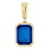 14K White Lab-Grown Blue Sapphire Pendant