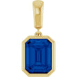 14K Yellow Gold Lab-Grown Blue Sapphire Charm/Pendant