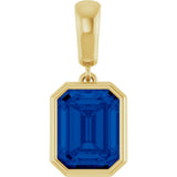 14K Yellow Gold Lab-Grown Blue Sapphire Charm/Pendant
