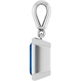 14K White Gold Lab-Grown Blue Sapphire Charm/Pendant