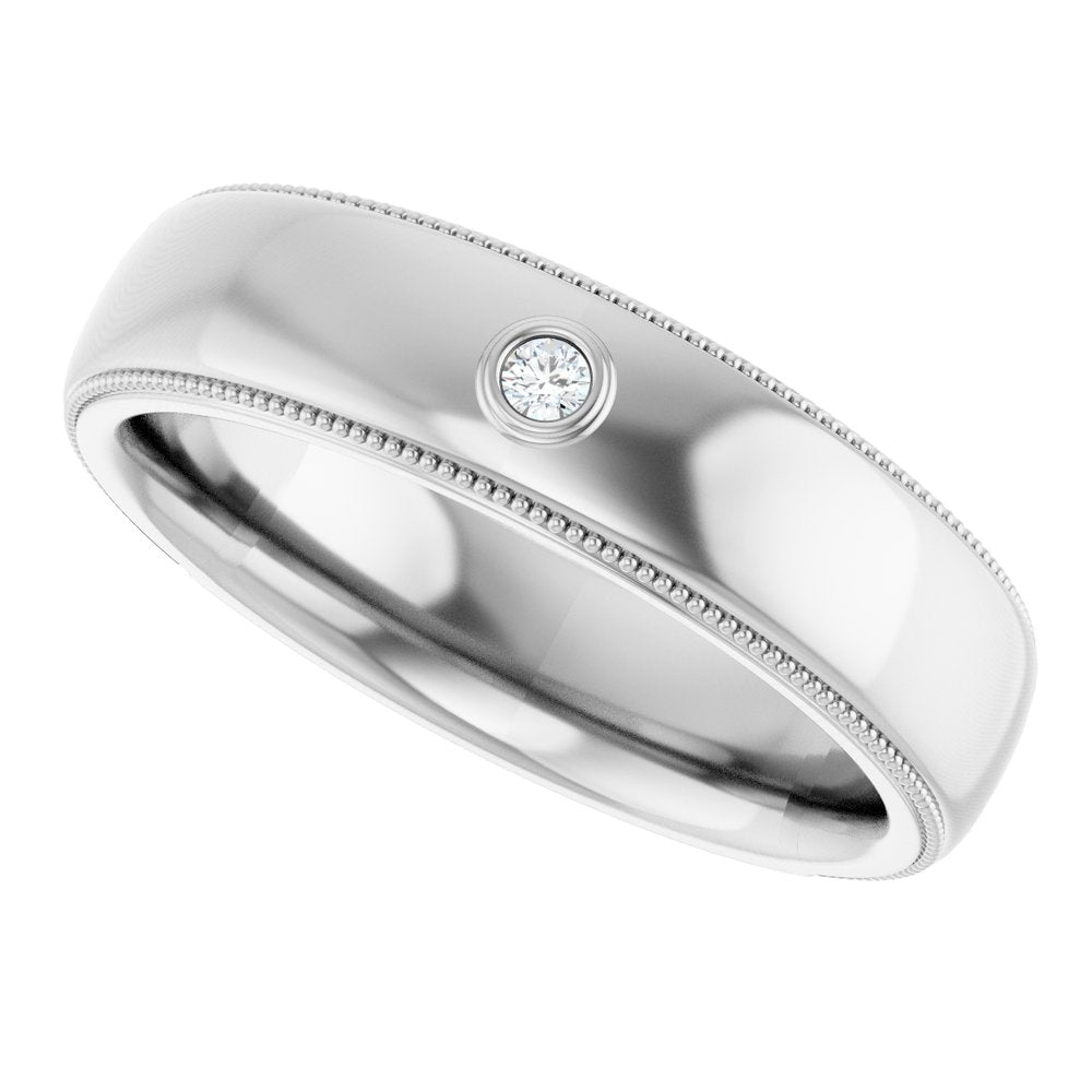 14K White .03 CTW Natural Diamond Band
