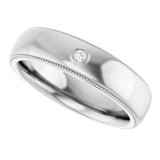 14K White .03 CTW Natural Diamond Band