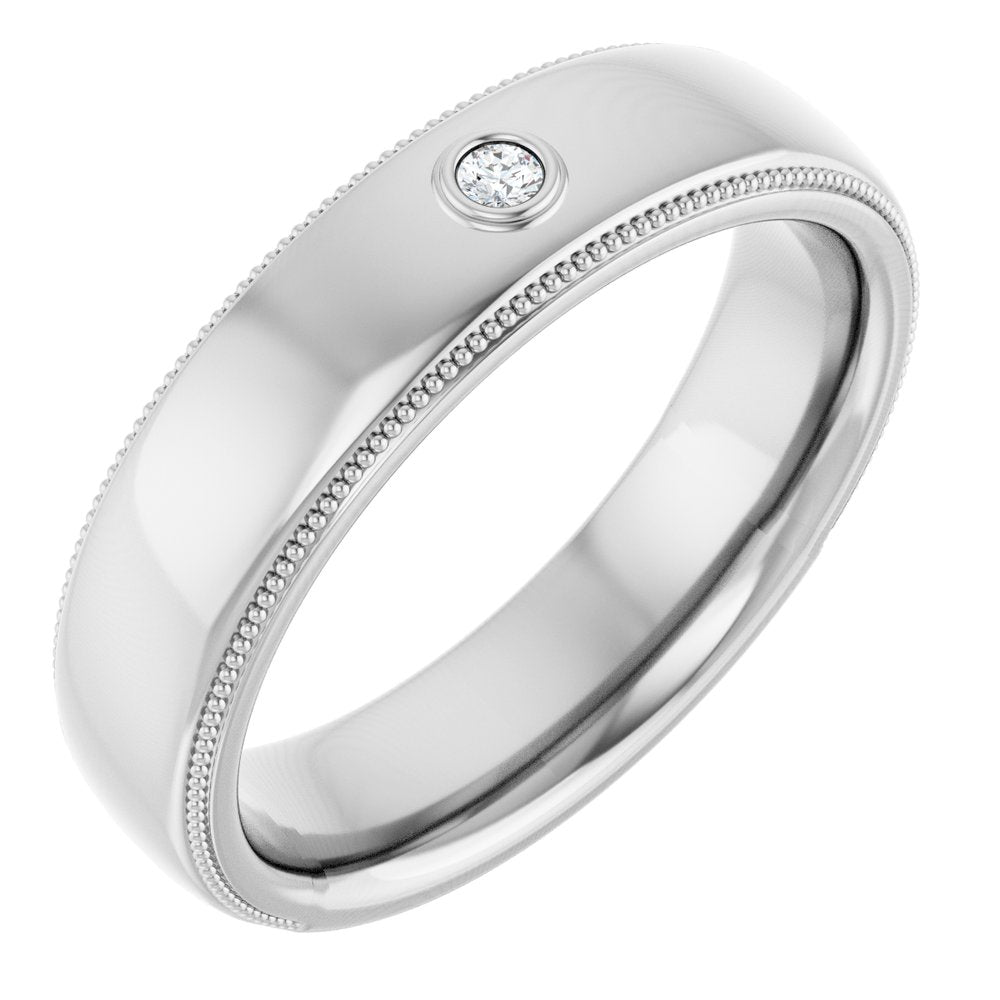 14K White .03 CTW Natural Diamond Band
